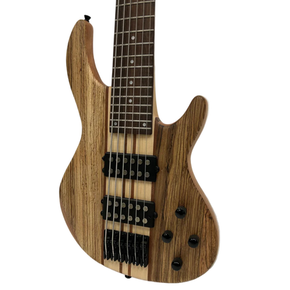 Luthiers 6-String Contemporary Neck Through Active Electric Bass Guitar (Natural Satin)