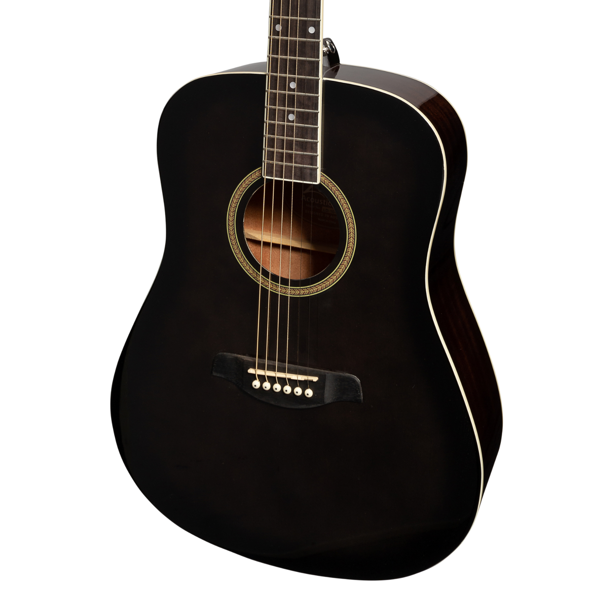 Lorden Acoustic Dreadnought Guitar (Black)