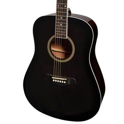 Lorden Acoustic Dreadnought Guitar (Black)