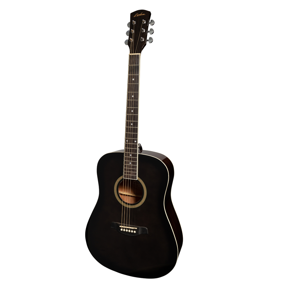 Lorden Acoustic Dreadnought Guitar (Black)