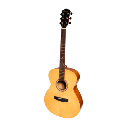 Martinez Acoustic-Electric Gloss Small Body Guitar with Built-In Tuner (Spruce/Koa)
