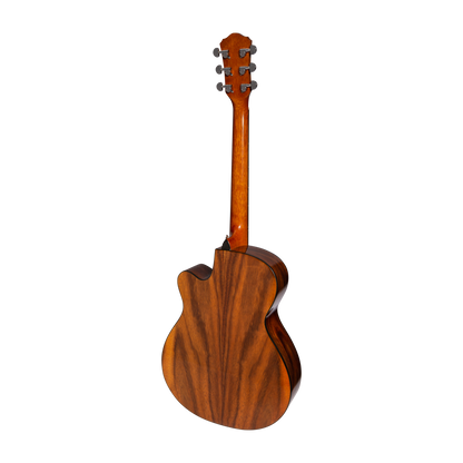 Martinez Jazz Hybrid Acoustic-Electric Gloss Small Body Cutaway Guitar (Rosewood)