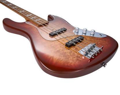 MOOER MBJ420 JZ-STYLE ELECTRIC BASS GUITAR (RED BURST)
