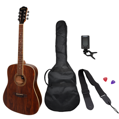 Martinez '41 Series' Dreadnought Acoustic Guitar Pack (Rosewood)