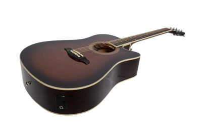 Martinez '41 Series' Dreadnought Acoustic Guitar. Cut-away Gloss Finish (Gloss Brown Burst)