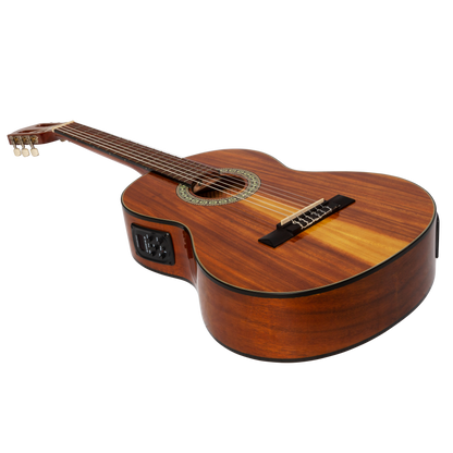 Martinez '51 Series' 3/4 Size Electric Classical Guitar with Tuner Koa (Gloss)