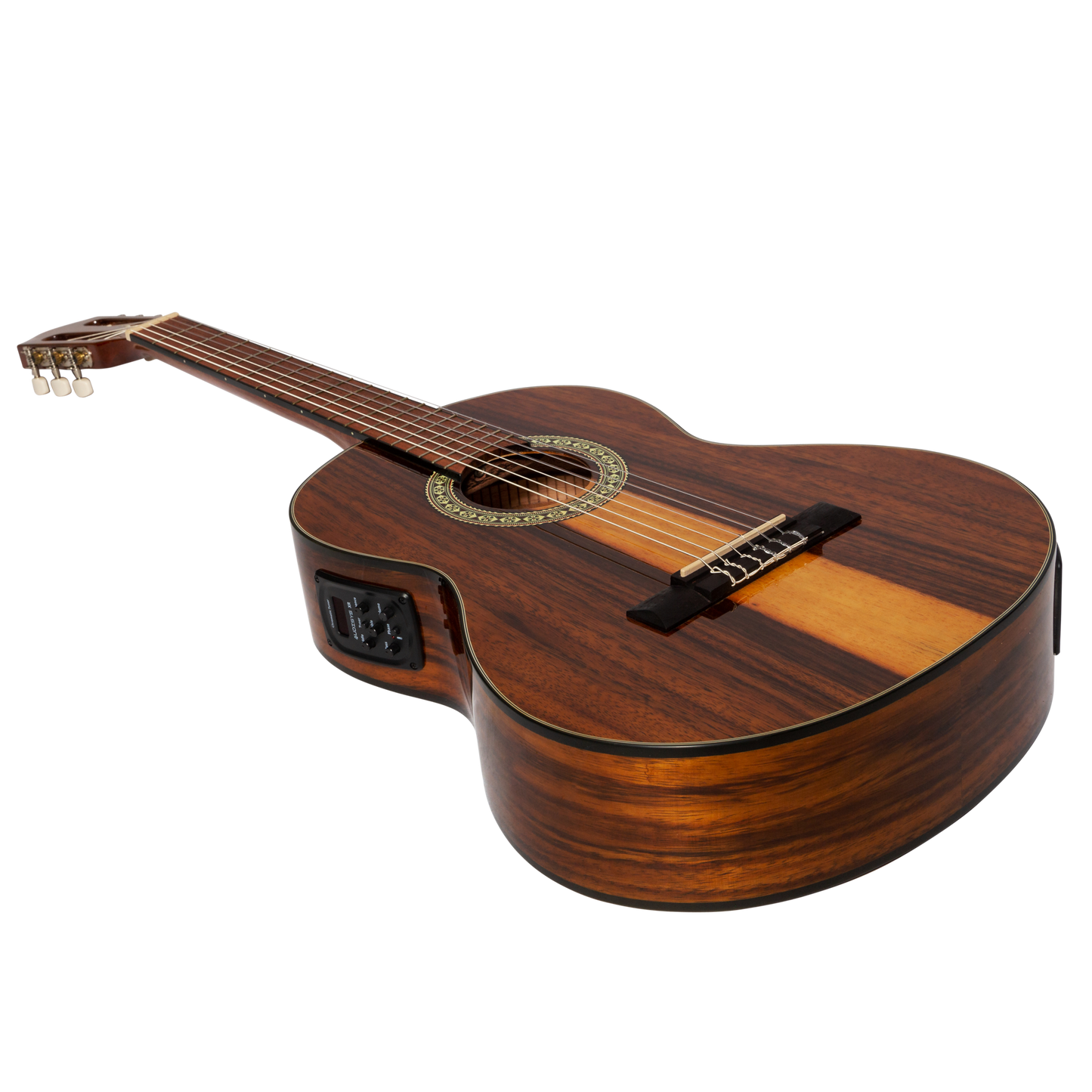 Martinez '51 Series' 3/4 Size Electric Classical Guitar with Tuner Teakwood (Gloss)