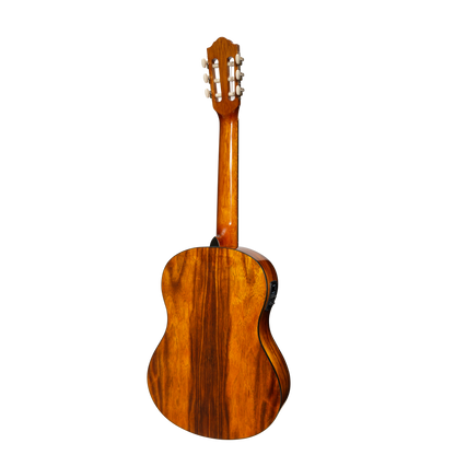 Martinez '51 Series' 4/4 Size Electric Classical Guitar Teakwood (Gloss)