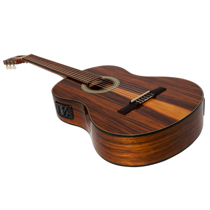 Martinez '51 Series' 4/4 Size Electric Classical Guitar Teakwood (Gloss)