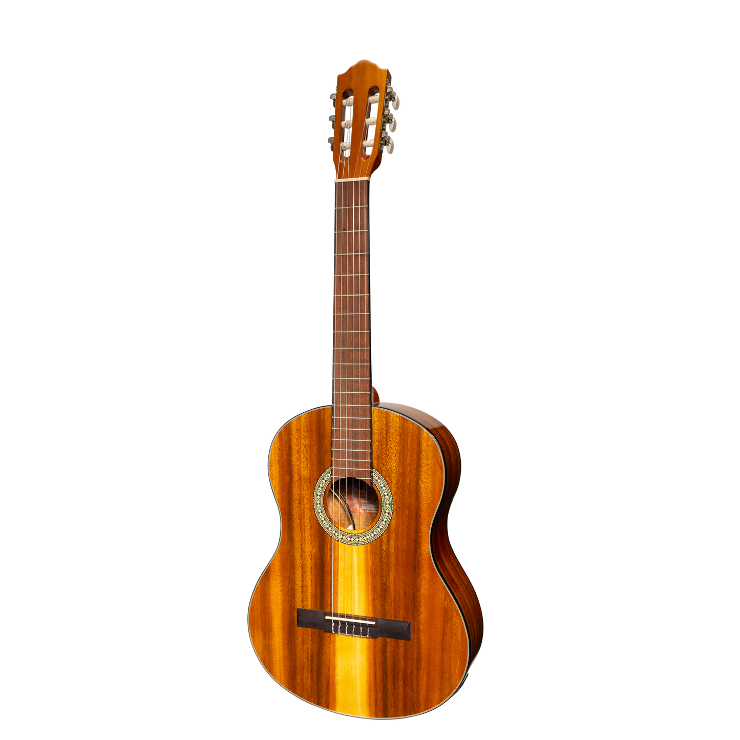 Martinez '51 Series' 4/4 Size Electric Classical Guitar with Tuner Koa (Gloss)