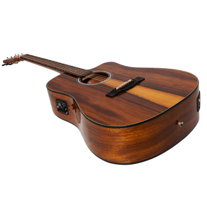 Martinez '51 Series' Acoustic-Electric Dreadnought Cutaway Guitar Teakwood (Gloss)