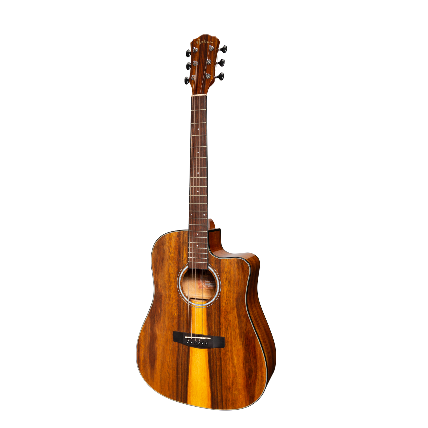 Martinez '51 Series' Acoustic-Electric Dreadnought Cutaway Guitar Teakwood (Gloss)