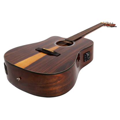 Martinez '51 Series' Left Handed Acoustic-Electric Dreadnought Cutaway Guitar Teakwood (Gloss)