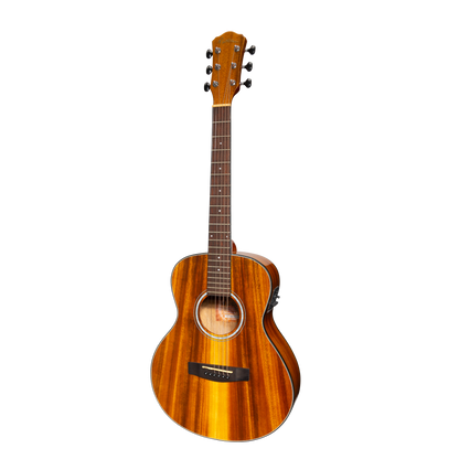 Martinez '51 Series' Left Handed Acoustic-Electric Short Scale Guitar Koa (Gloss)