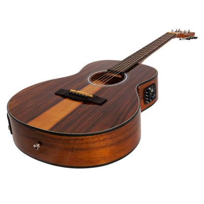 Martinez '51 Series' Left Handed Acoustic-Electric Short Scale Guitar Teakwood (Gloss)