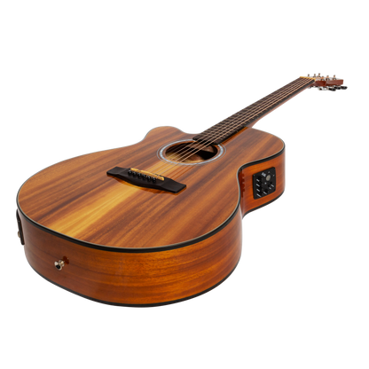Martinez '51 Series' Left Handed Folk Cutaway Acoustic-Electric Guitar Koa (Gloss)
