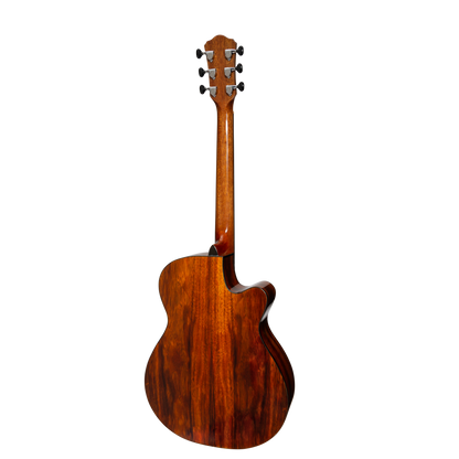 Martinez '51 Series' Left Handed Folk Size Cutaway Acoustic-Electric Guitar Teakwood (Gloss)