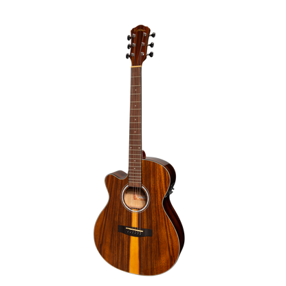 Martinez '51 Series' Left Handed Folk Size Cutaway Acoustic-Electric Guitar Teakwood (Gloss)