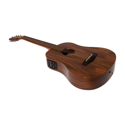 Martinez Acoustic-Electric Gloss Traveller Guitar with Built-In Tuner (Rosewood)