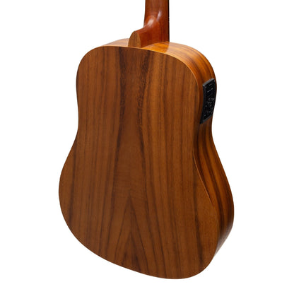 Martinez Acoustic-Electric Middy Traveller Guitar with Built-In Tuner (Koa)
