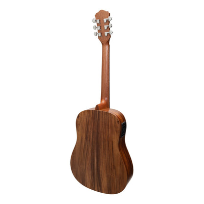 Martinez Acoustic-Electric Middy Traveller Guitar with Built-In Tuner (Rosewood)
