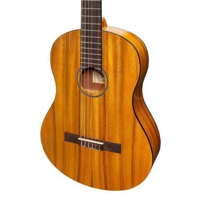 Martinez Full Size Student Classical Guitar with Built In Tuner (Koa)