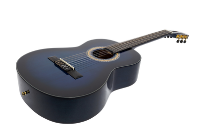 Martinez G-Series 3/4 Size Electric Classical Guitar with Tuner (Blue-Gloss)