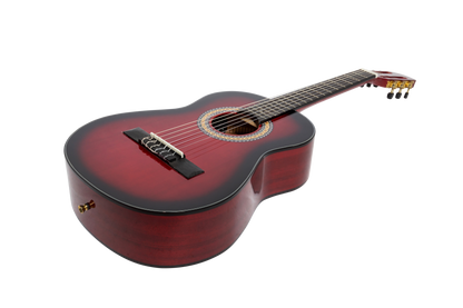 Martinez G-Series 3/4 Size Electric Classical Guitar with Tuner (Trans Wine Red-Gloss)