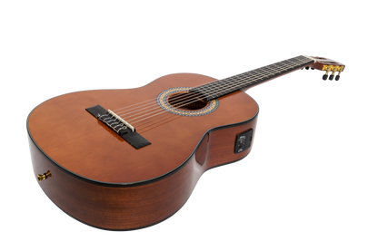Martinez G-Series Left Handed 3/4 Size Electric Classical Guitar with Tuner (Natural-Gloss)