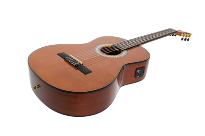 Martinez G-Series Left Handed Full Size Student Classical Guitar Pack with Built In Tuner (Natural-Gloss)