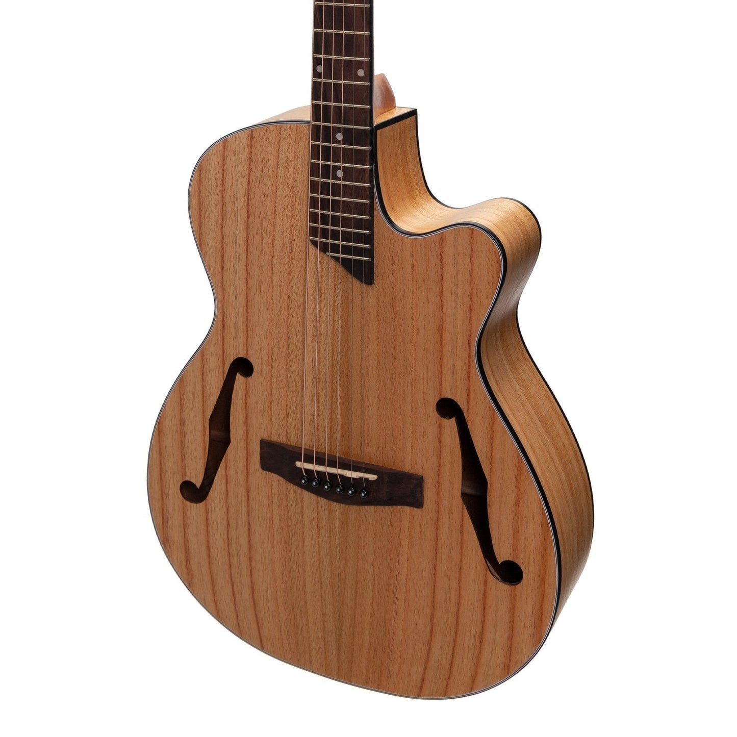 Martinez Jazz Hybrid Acoustic Gloss Cutaway Guitar (Mindi-Wood)