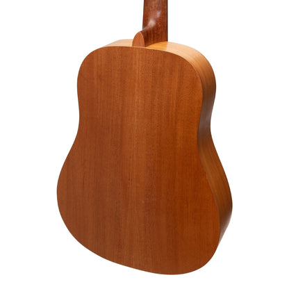 Martinez Left Handed Acoustic Middy Traveller Guitar (Mahogany)