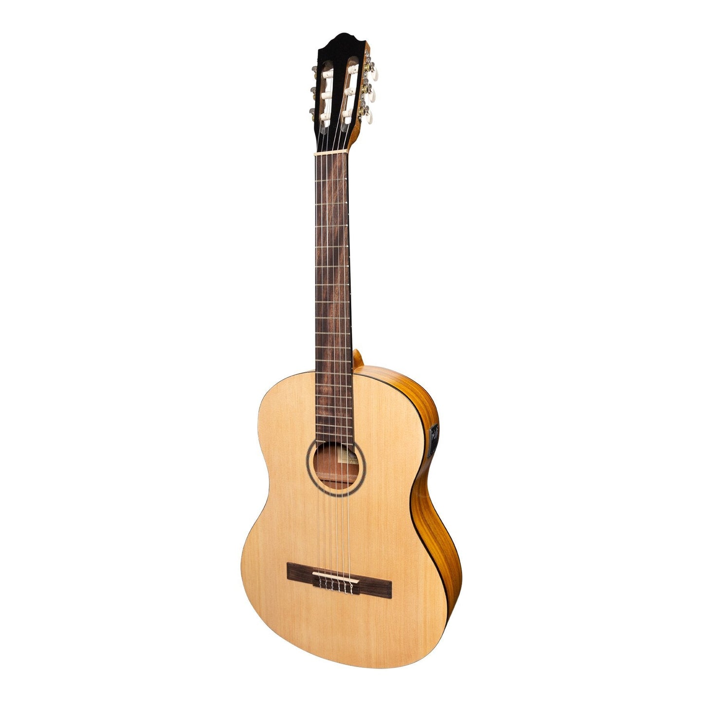Martinez Left Handed Full Size Student Classical Guitar with Built In Tuner (Spruce/Koa)-MC-44TL-SK