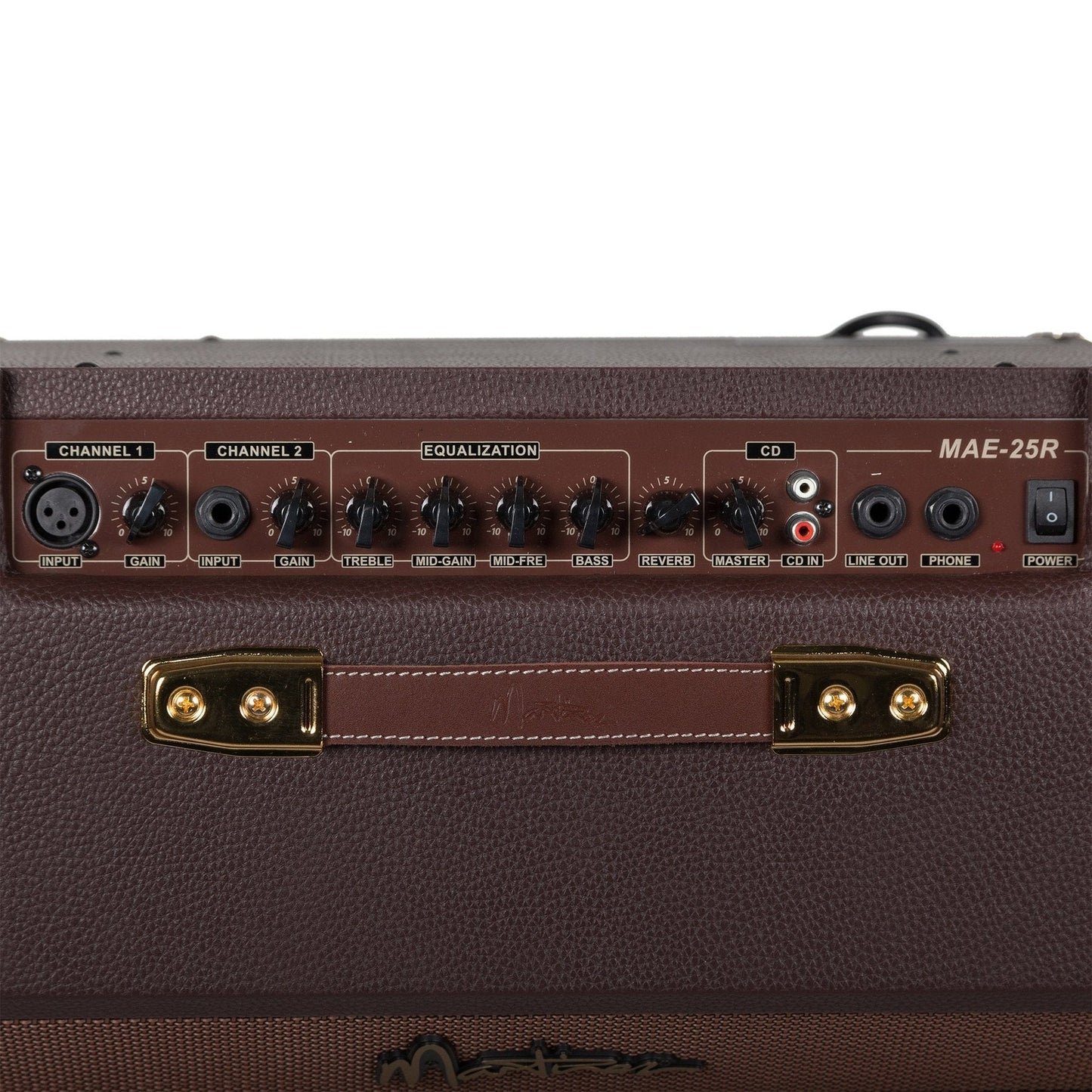 Martinez Retro-Style 25 Watt Acoustic Guitar Amplifier with Reverb (Brown Vinyl)