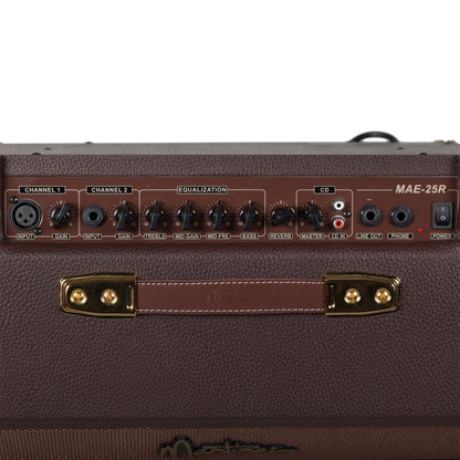 Martinez Retro-Style 25 Watt Acoustic Guitar Amplifier with Reverb (Brown Vinyl)