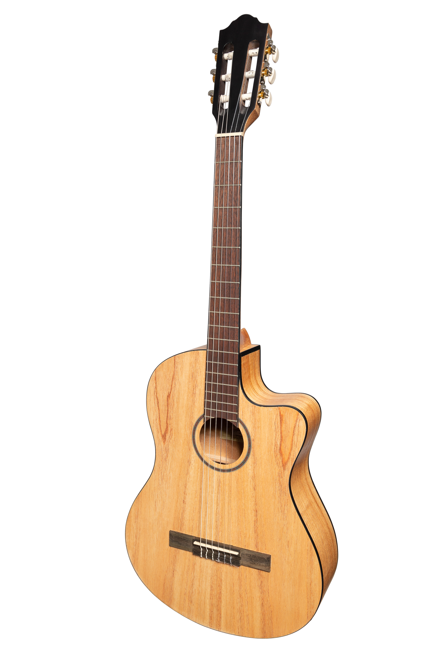 Martinez 'Slim Jim' Full Size Electric Classical Guitar with Pickup/Tuner Cutaway (Mindi-Wood)