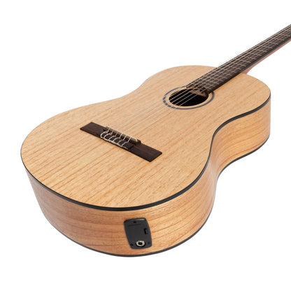 Martinez 'Slim Jim' Full Size Electric Classical Guitar with Pickup/Tuner (Mindi-Wood)