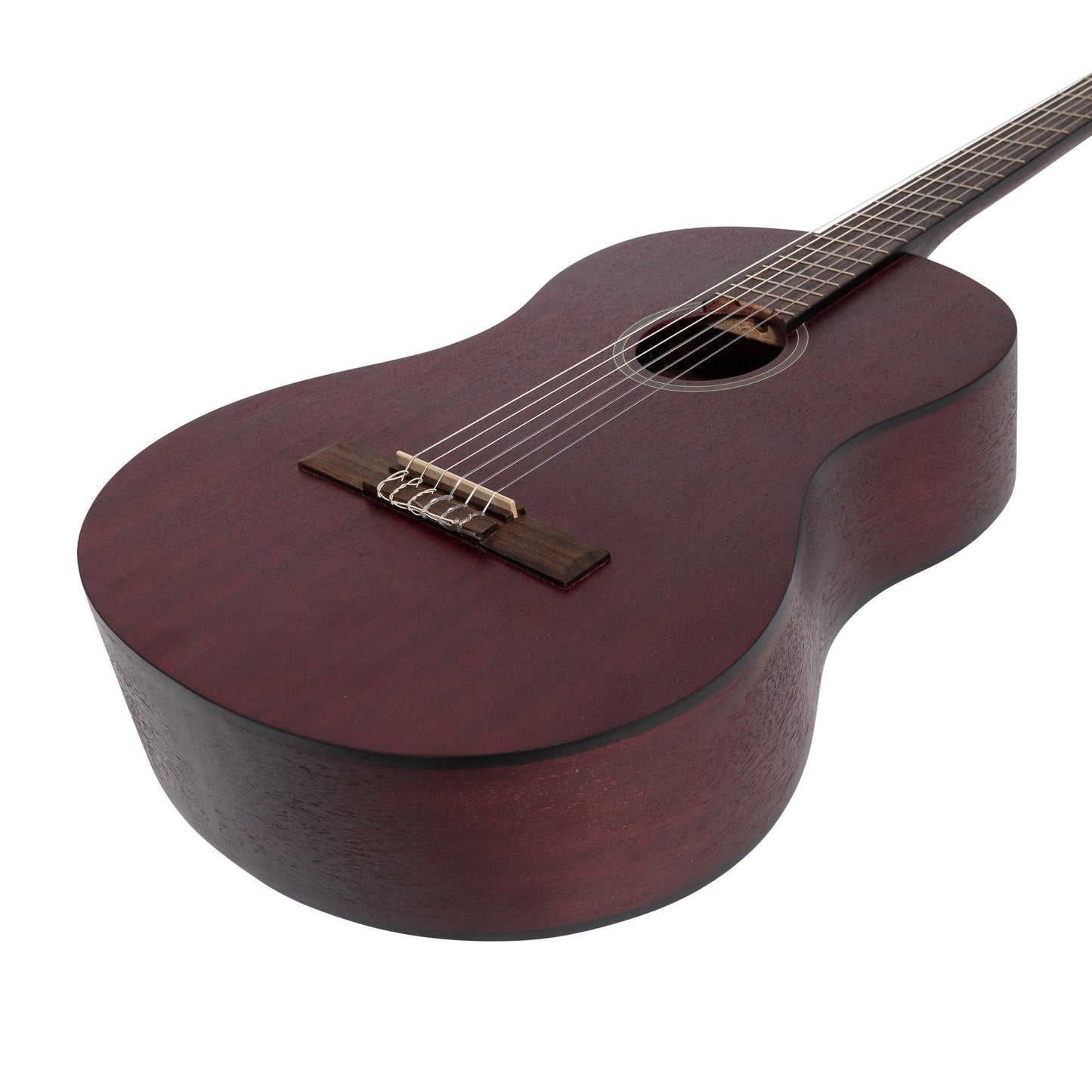 Martinez 'Slim Jim' Full Size Student Classical Guitar with Built In Tuner (Red)