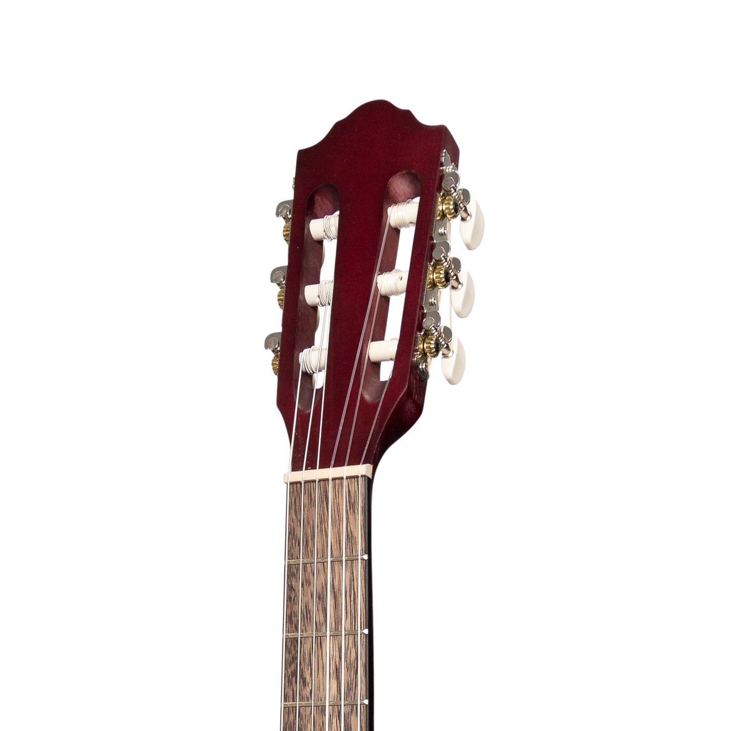Martinez 'Slim Jim' Full Size Student Classical Guitar with Built In Tuner (Red)