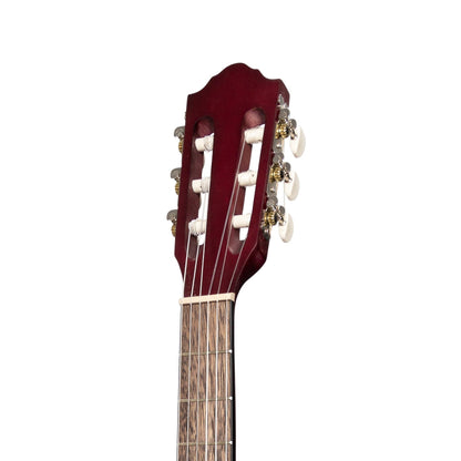 Martinez 'Slim Jim' Full Size Student Classical Guitar with Built In Tuner (Red)