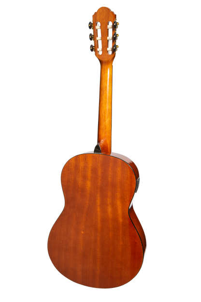 Martinez 'Slim Jim' G-Series 3/4 Size Classical Guitar with Built-in Tuner (Amber-Gloss)