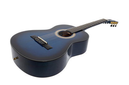 Martinez 'Slim Jim' G-Series 3/4 Size Student Classical Guitar Pack with Built In Tuner (Blue-Gloss)