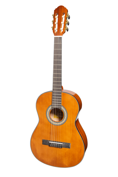 Martinez 'Slim Jim' G-Series Full Size Student Classical Guitar Pack with Built In Tuner (Natural-Gloss)
