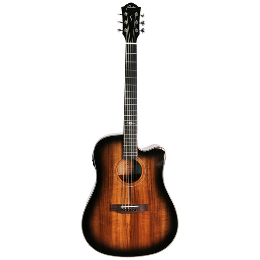 Ranch 'Series 49' Dreadnought Cutaway Acoustic-Electric Guitar (Blackburst Gloss)