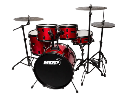 Sonic Drive 5-Piece Performer Series Drum Kit with Silent Cymbals (Red)