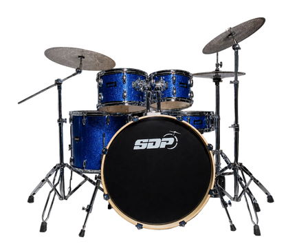 Sonic Drive 5-Piece Stage Series Drum Kit with Silent Cymbals (Blue Sparkle)