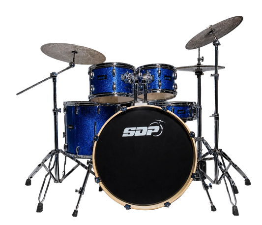 Sonic Drive 5-Piece Stage Series Drum Kit with Silent Cymbals (Blue Sparkle)