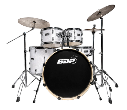 Sonic Drive 5-Piece Stage Series Drum Kit with Silent Cymbals (White Sparkle)