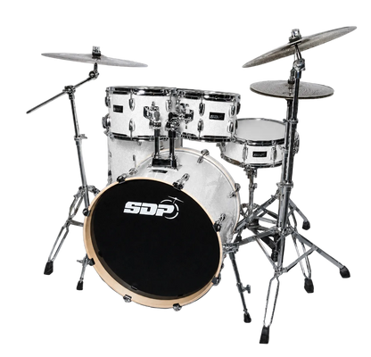 Sonic Drive 5-Piece Stage Series Drum Kit with Silent Cymbals (White Sparkle)