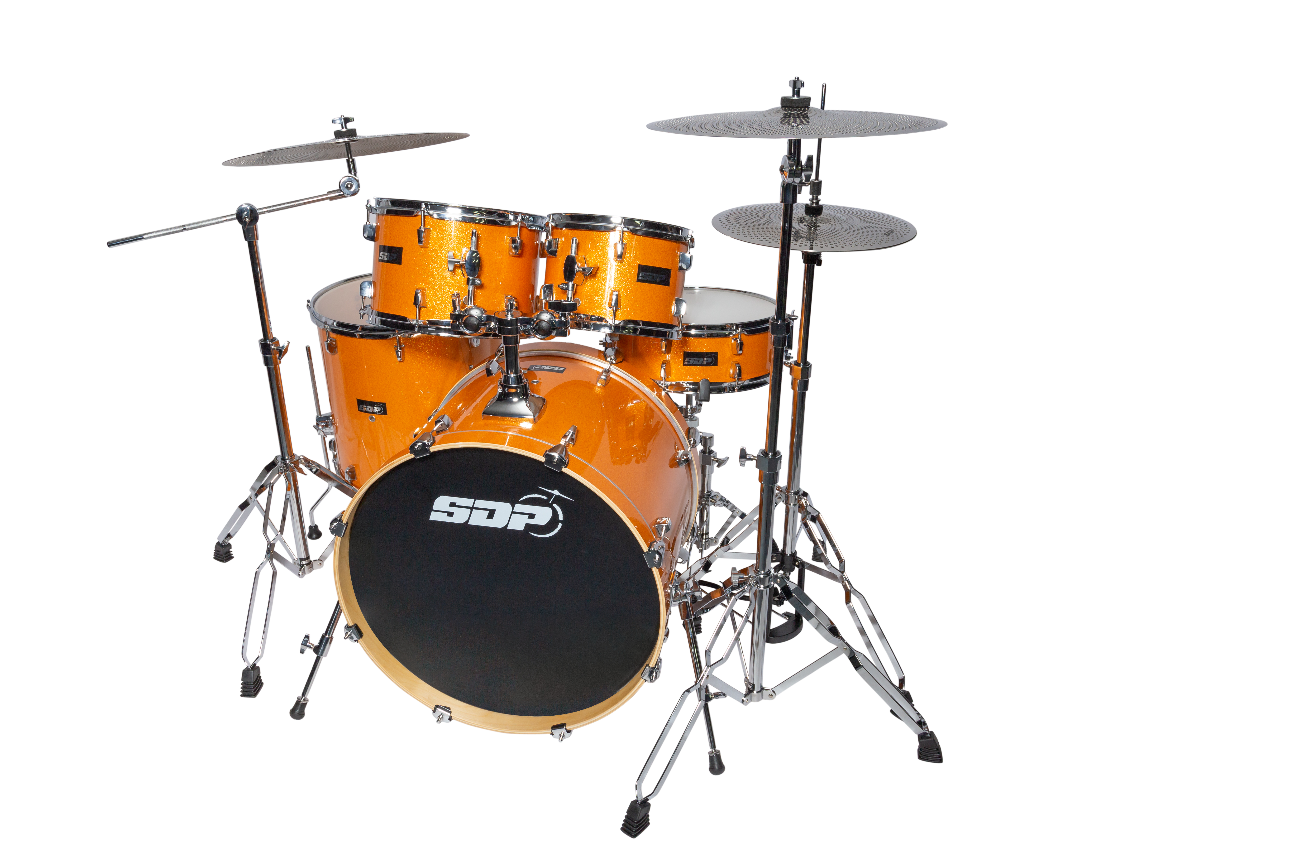 Sonic Drive 5-Piece Pro Series Drum Kit with Silent Cymbals (Metallic Orange)